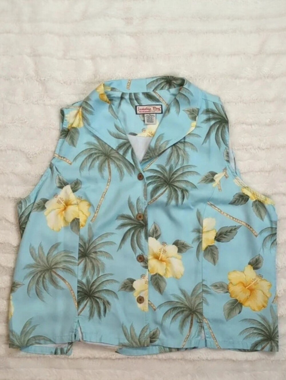 Kitty Rescue! Jamaica Bay Ladies Sleeveless Hawaiian Shirt 100% Rayon